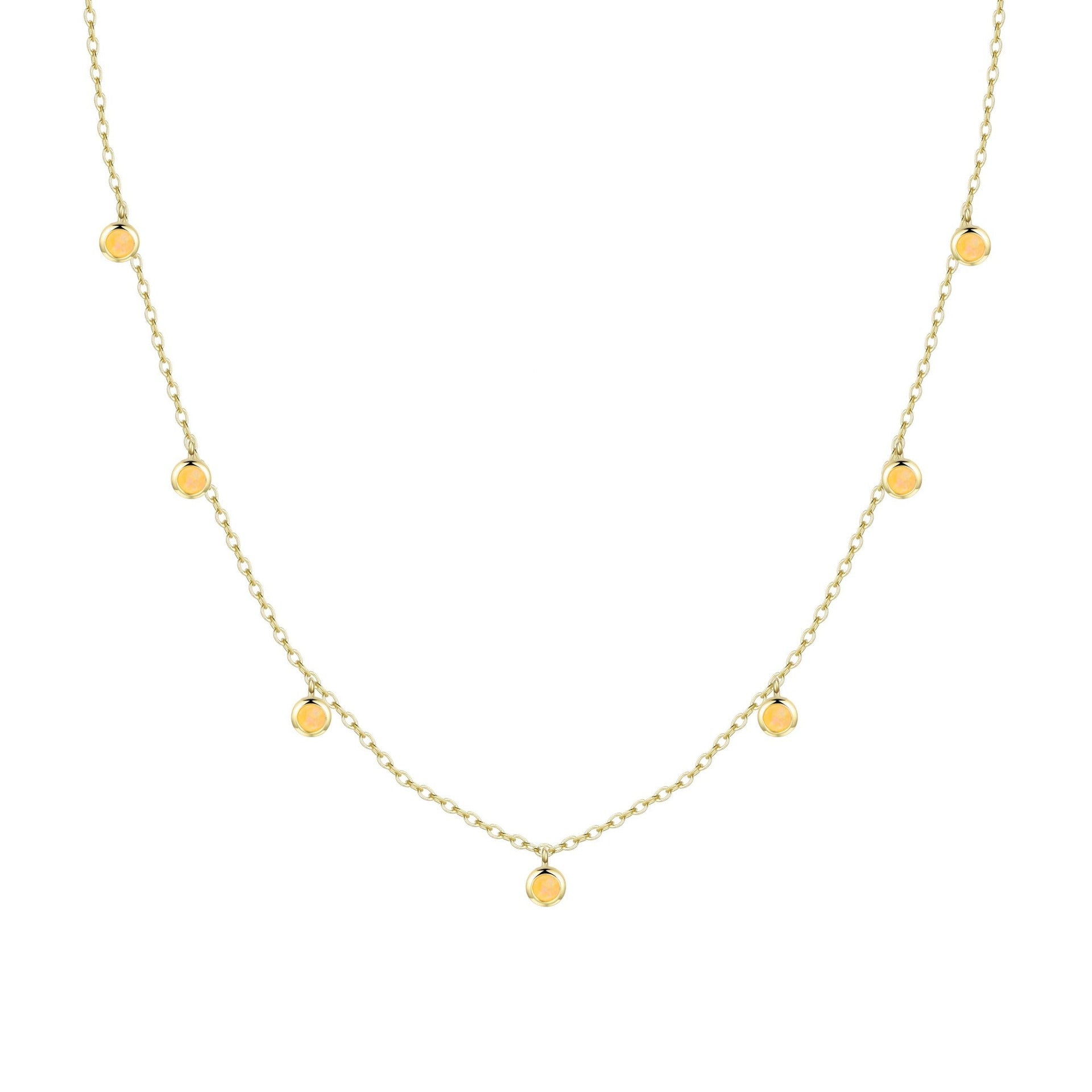 Opal Dew Drops Reversible Layering Necklace - Blue