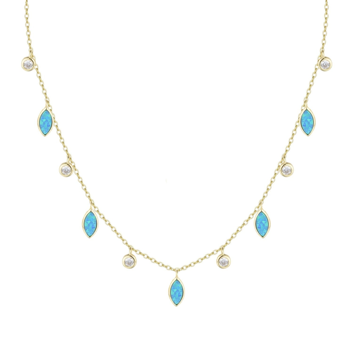 Opal Drops Of Spring Necklace - Blue