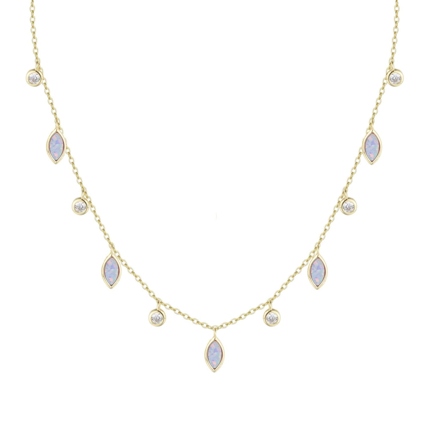 Opal Drops Of Spring Necklace - Lavender
