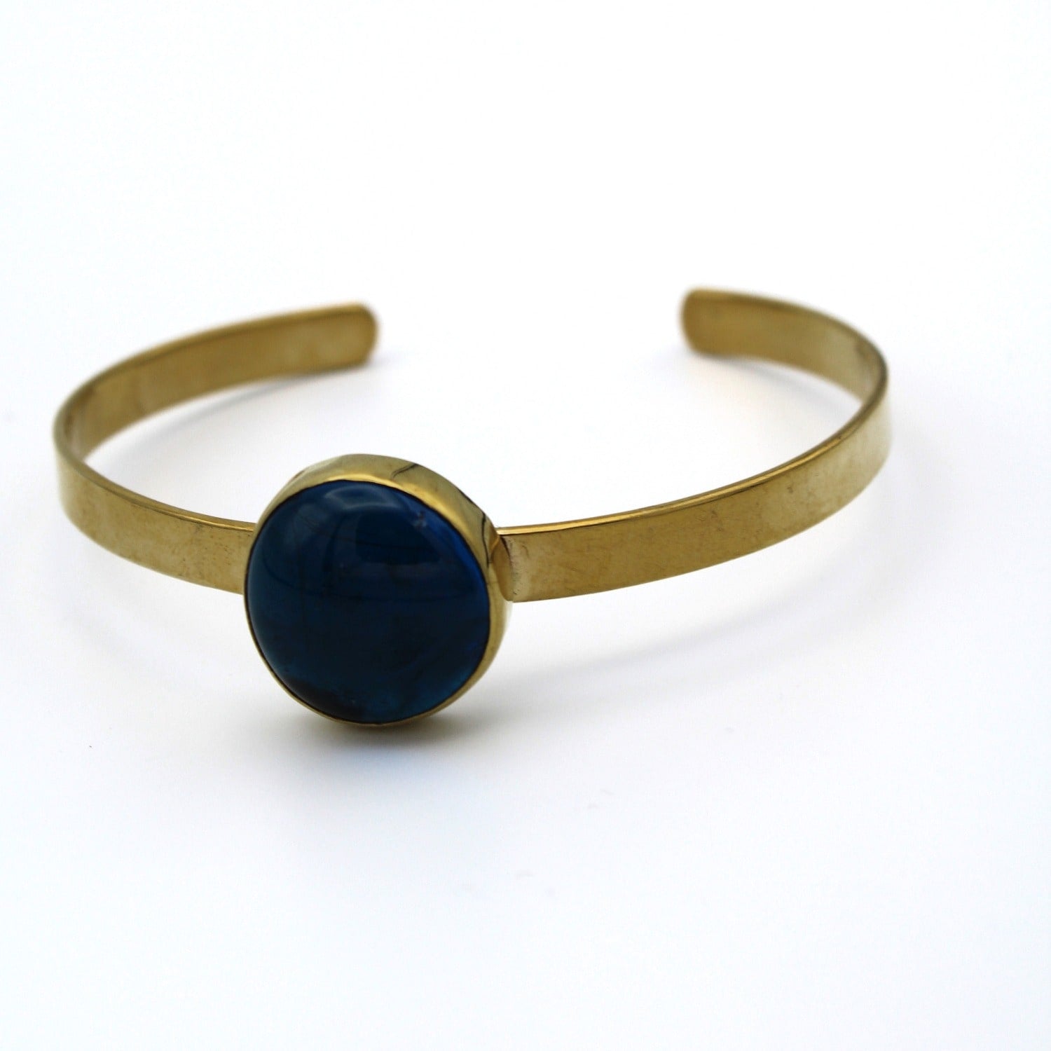 Open Glass Bangle - Blue