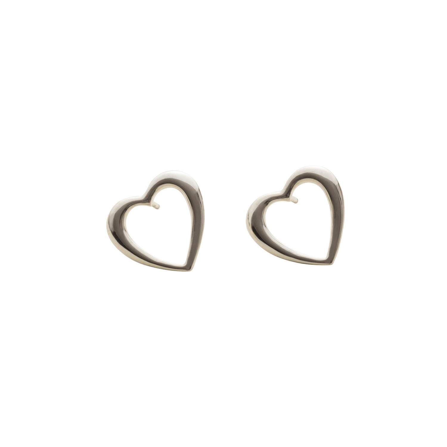 Open Heart Earrings,Sterling Silver