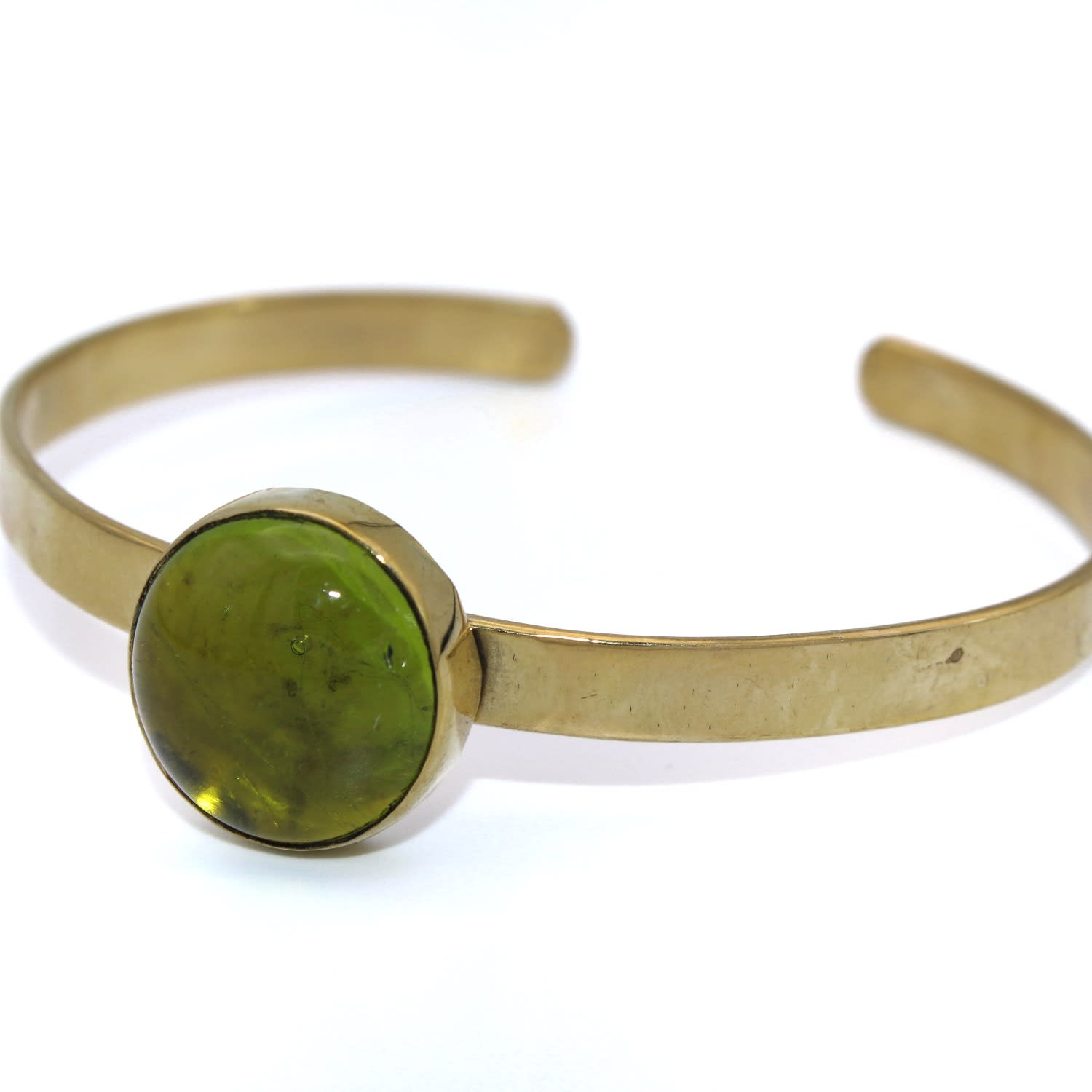 Open Lime Glass Bangle