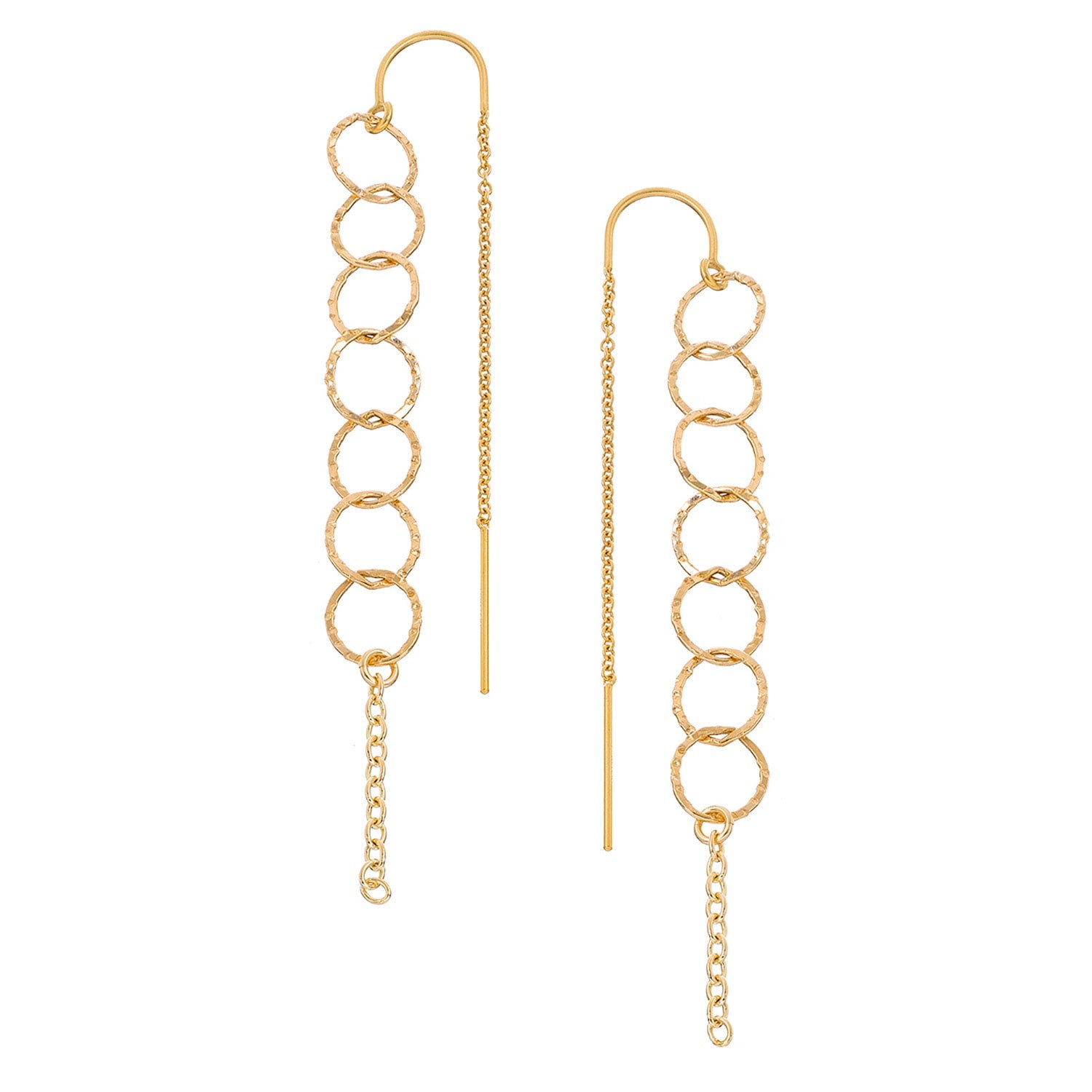 Open Link Chain Threader Earrings - Goldfilled