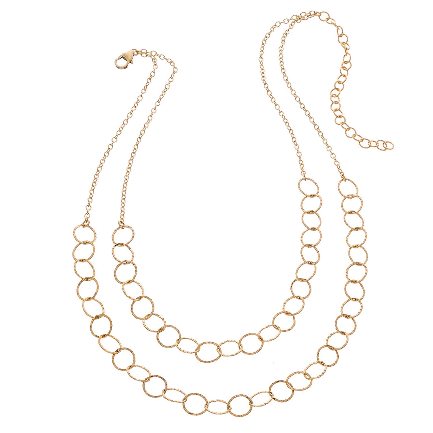 Open Link Draped Choker Necklace - Goldfilled