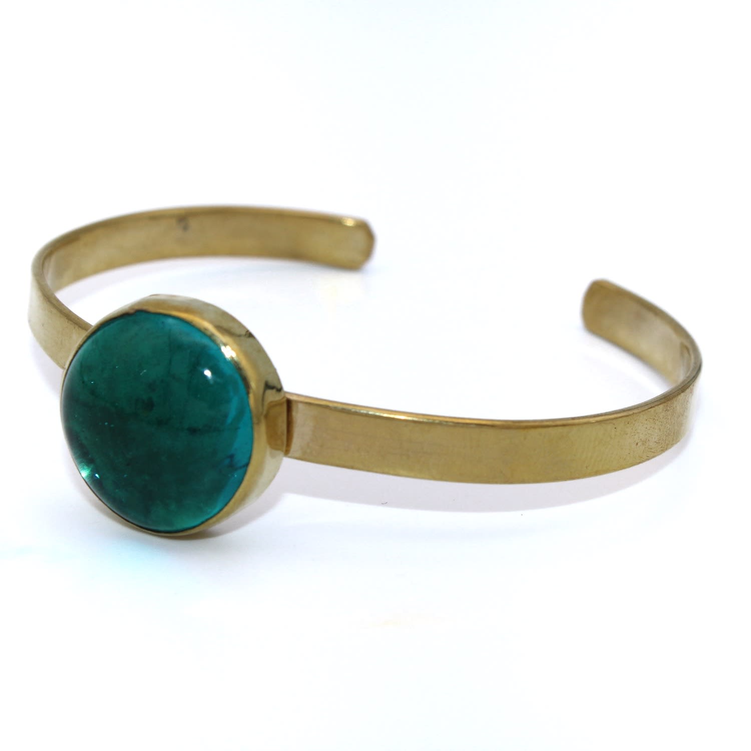 Open Turqoise Glass Bangle