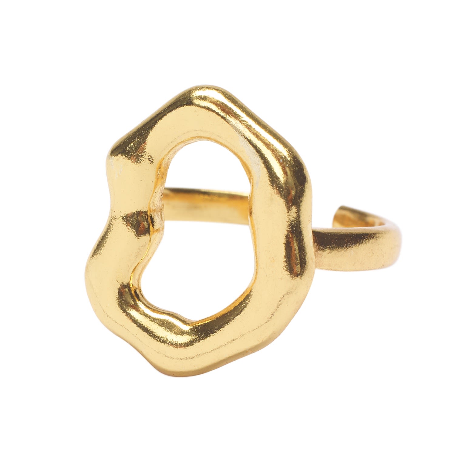 Open Wide Gold Vermeil Adjustable Ring