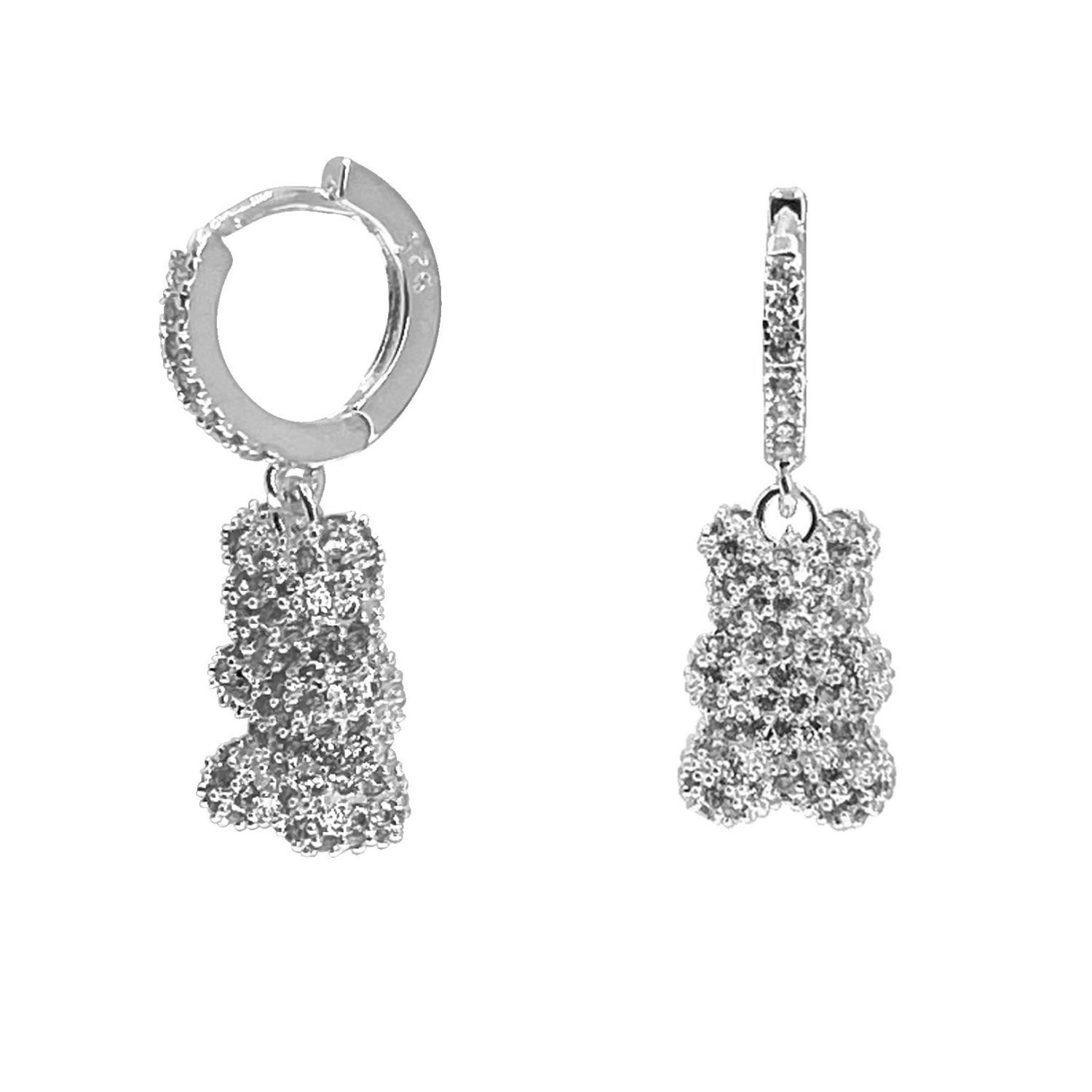 Opulent Zirconia Bear Earrings