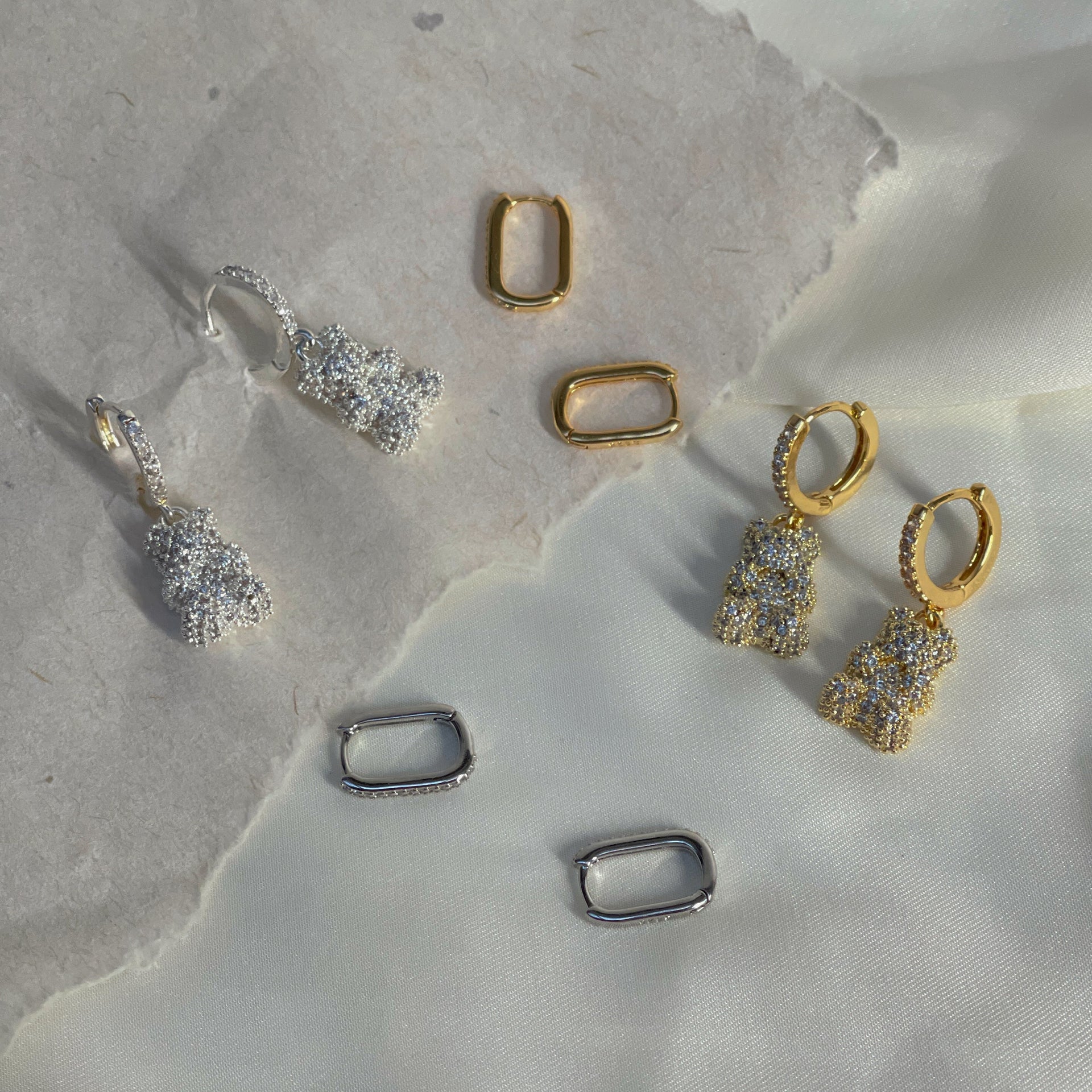 Opulent Zirconia Bear Earrings