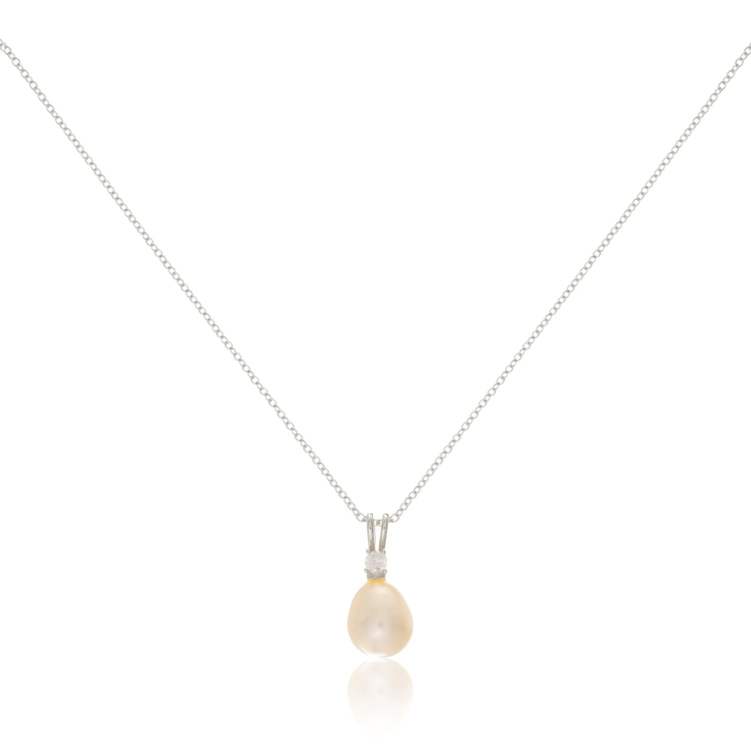Drayton White Pearl & Cubic Zirconia Sterling Silver Oval Pendant