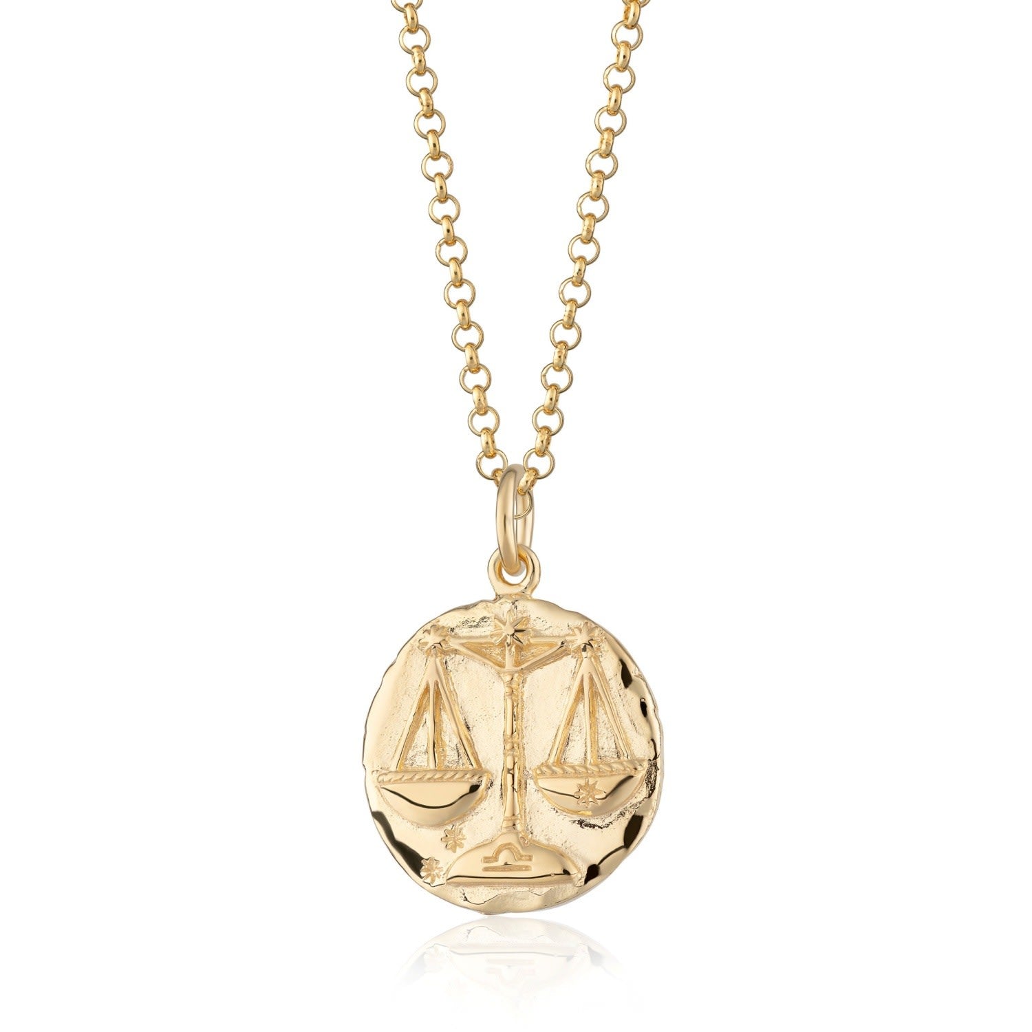 Gold Libra Zodiac Charm Necklace