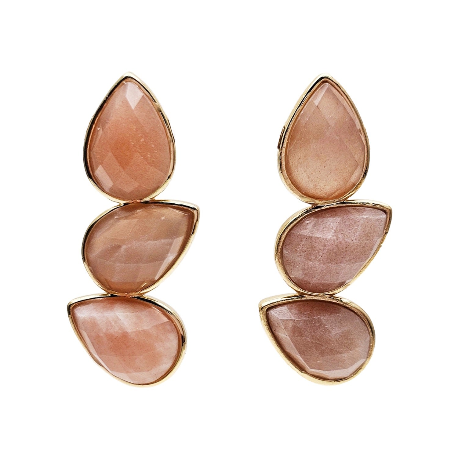 Orange Moonstone Statement Earrings