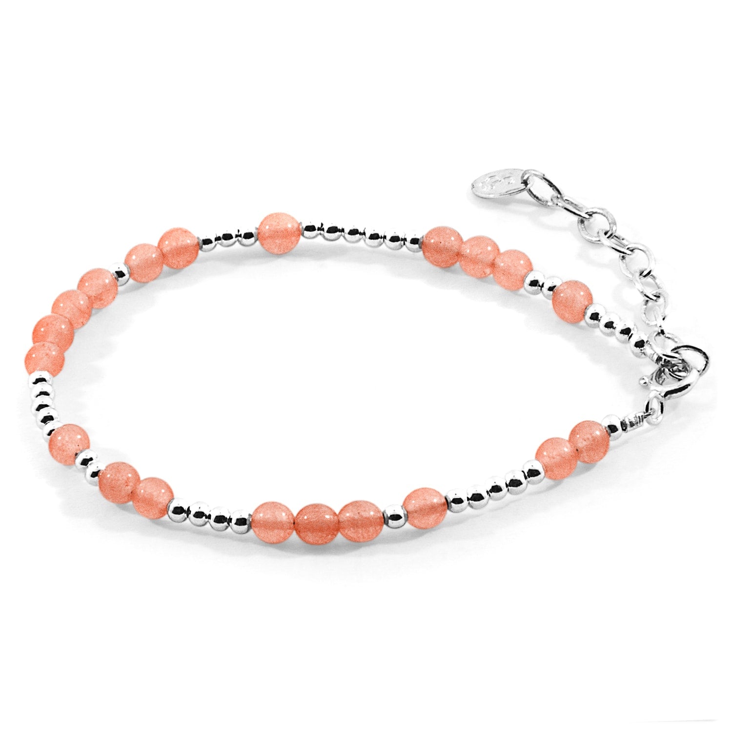 Orange Agate Lucia Silver & Stone Bracelet