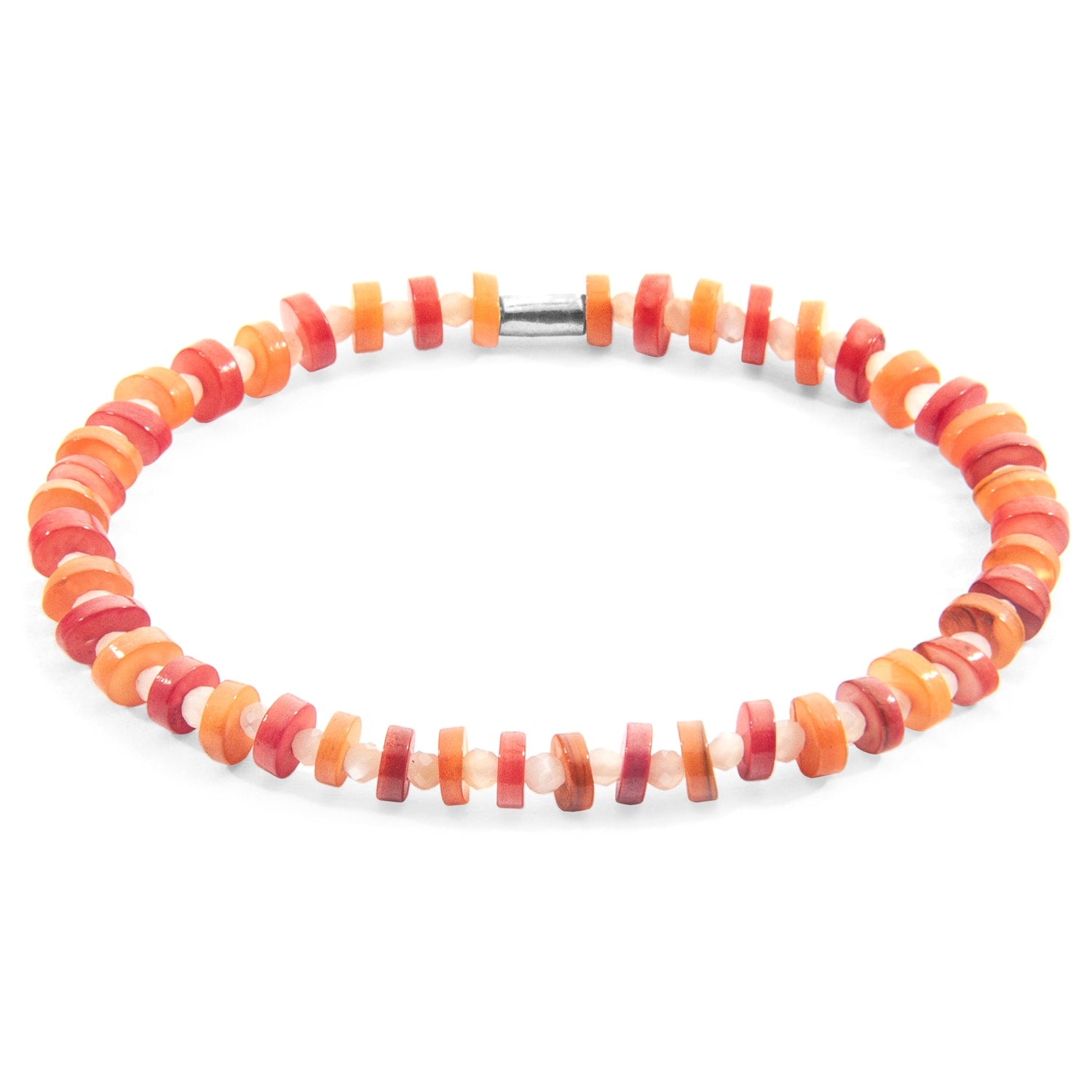 Orange Alice Silver & Freshwater Shell Skinny Bracelet