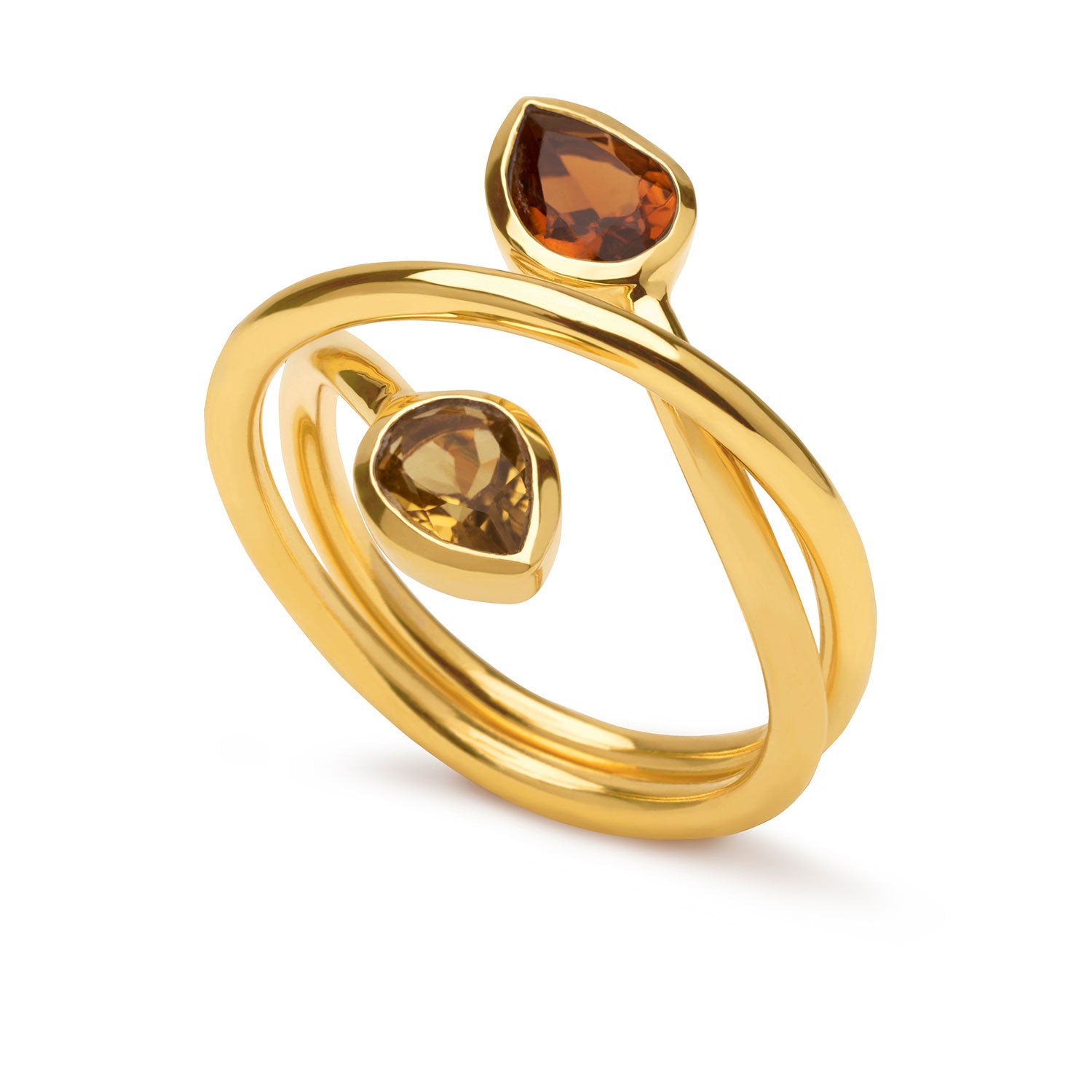 Orange And Yellow Tourmaline Infinity Ring