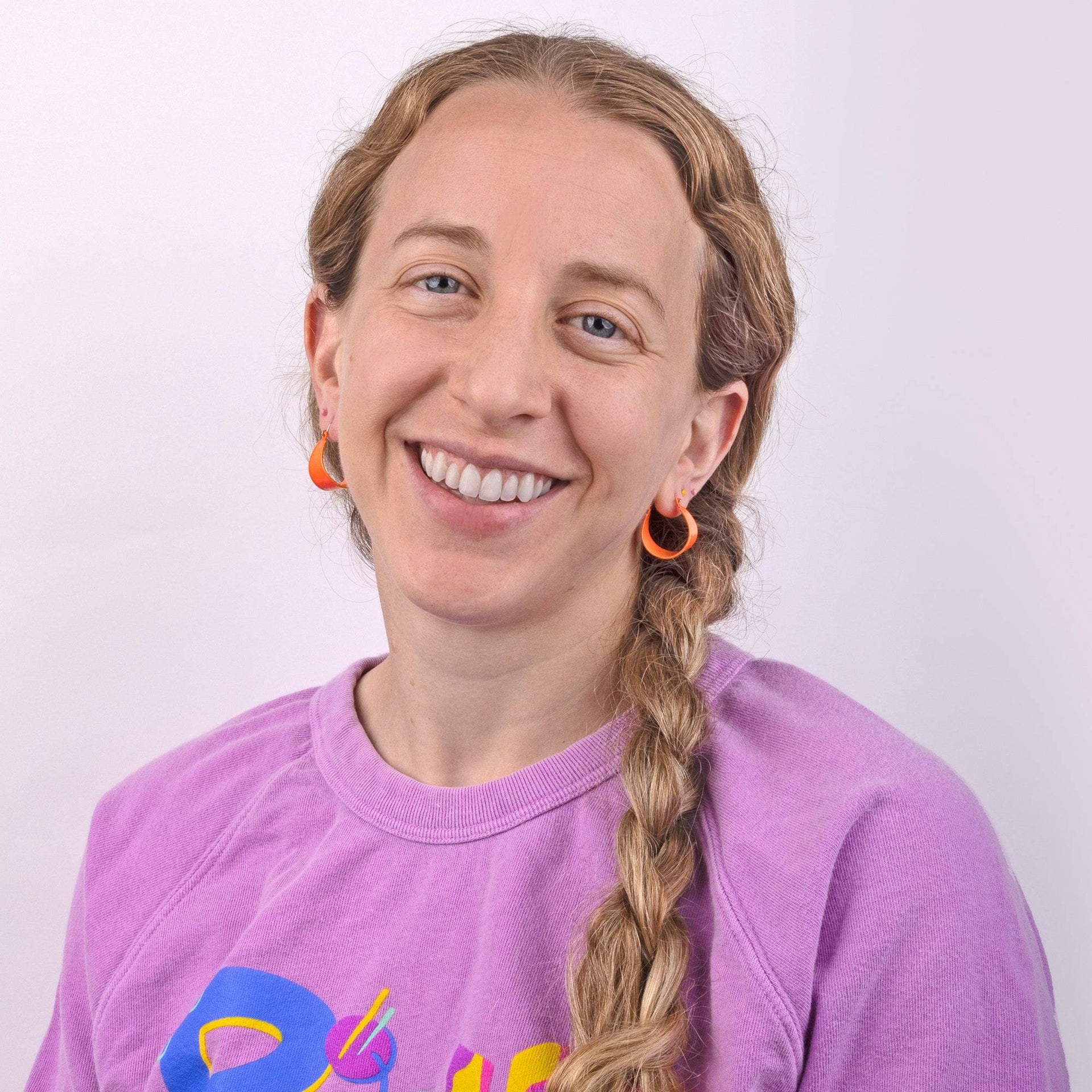 Orange Hoop Vintage Earrings