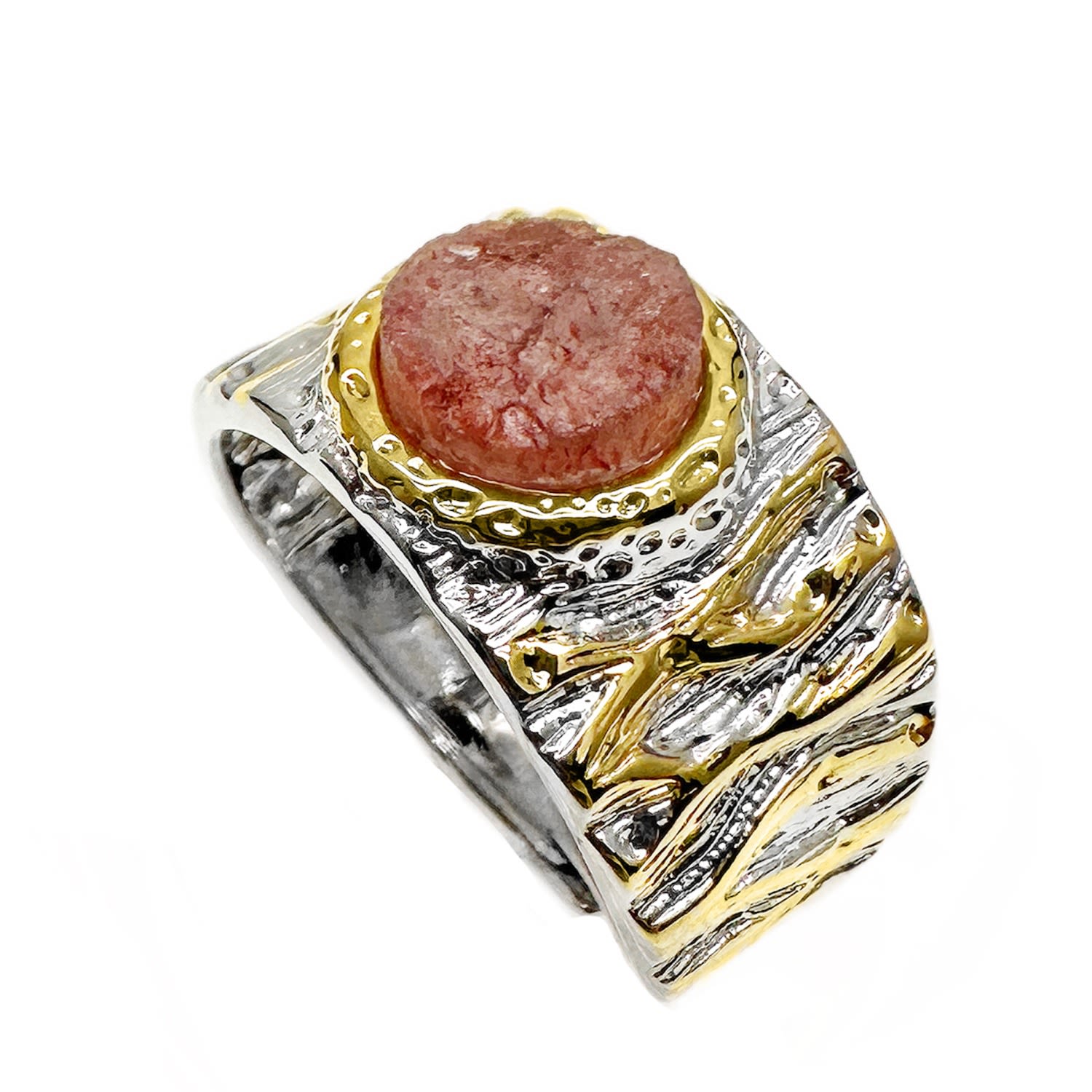 Orange Moonstone Adjustable Ring