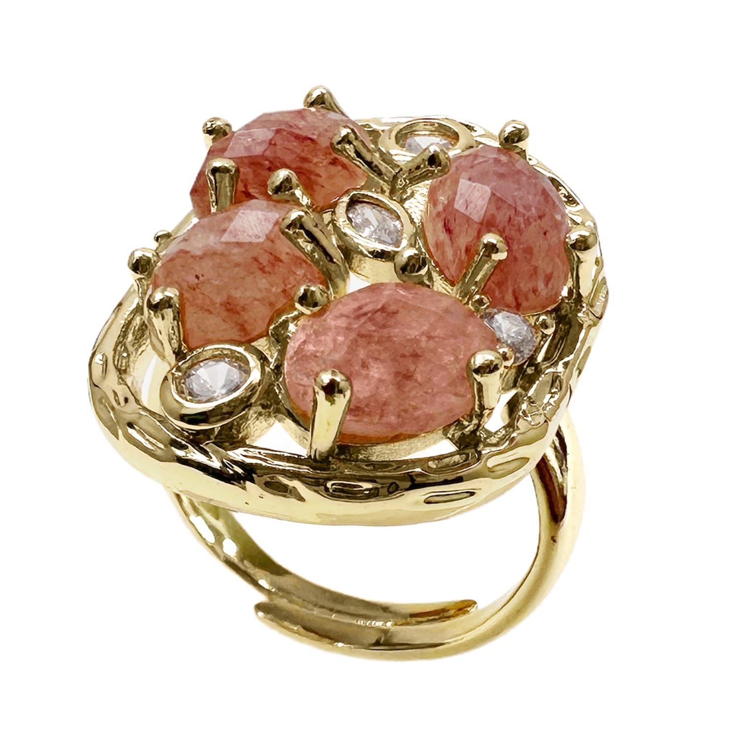 Orange Moonstone Setting Statement Ring