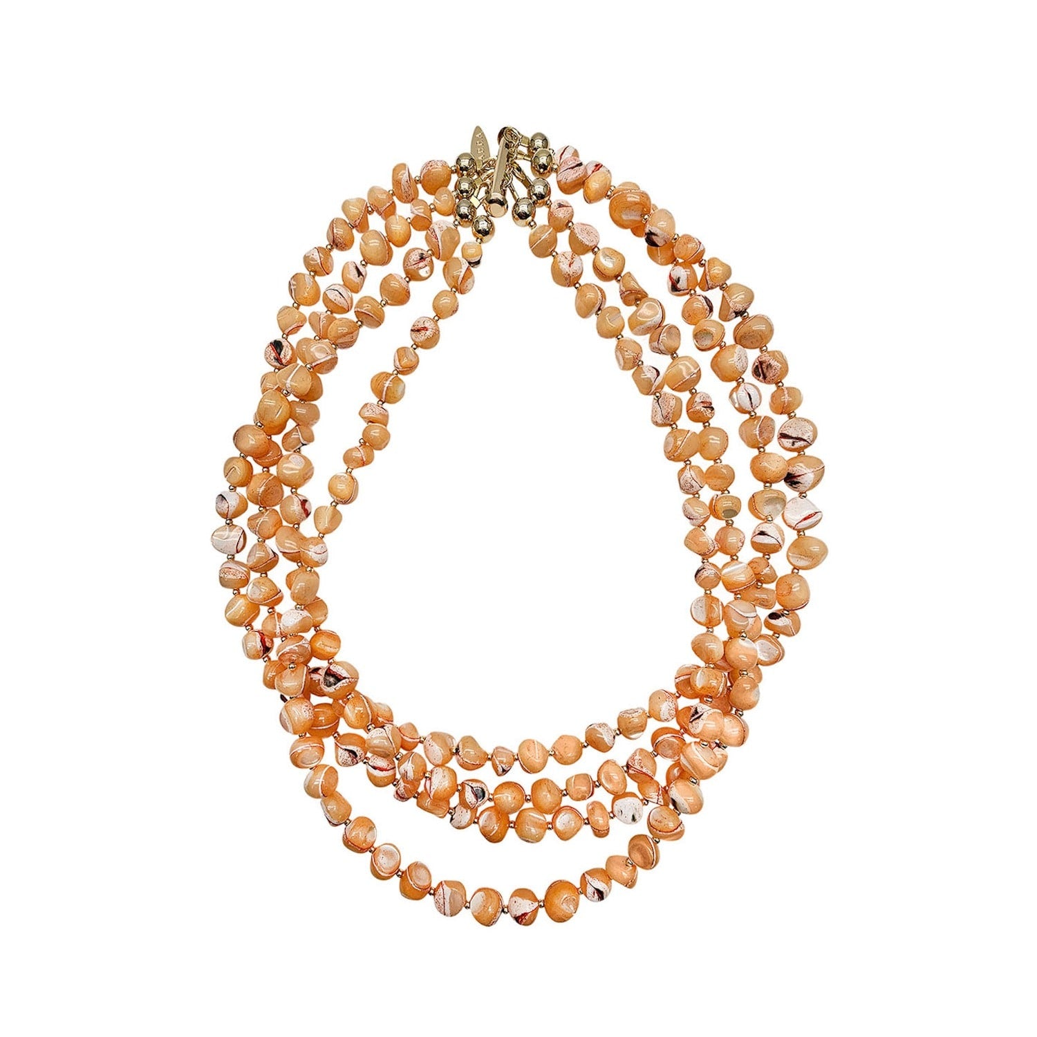 Orange Natural Shell Multi-Layers Necklace