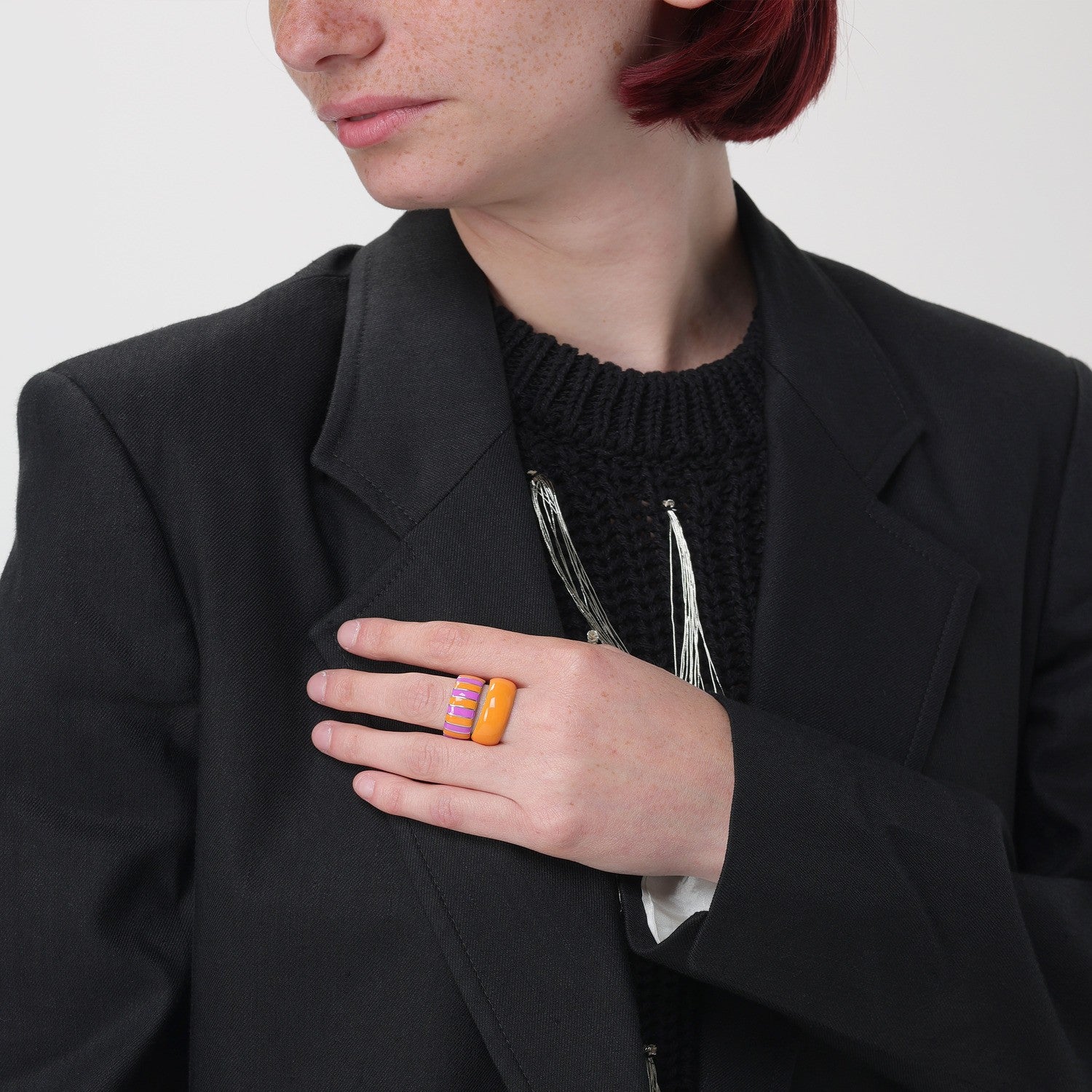 Orange & Purple Thick Ring