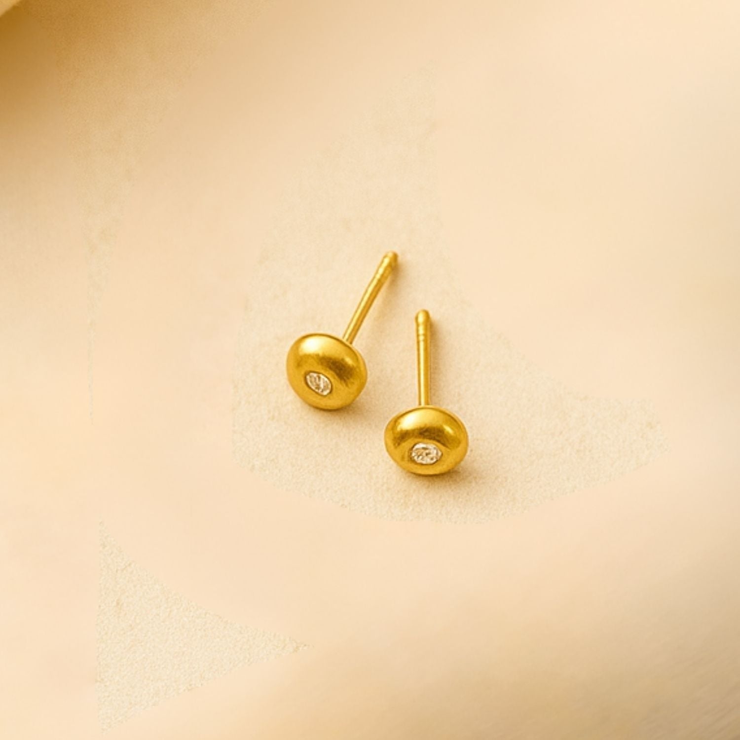 Orba Diamond Gold Nugget Studs