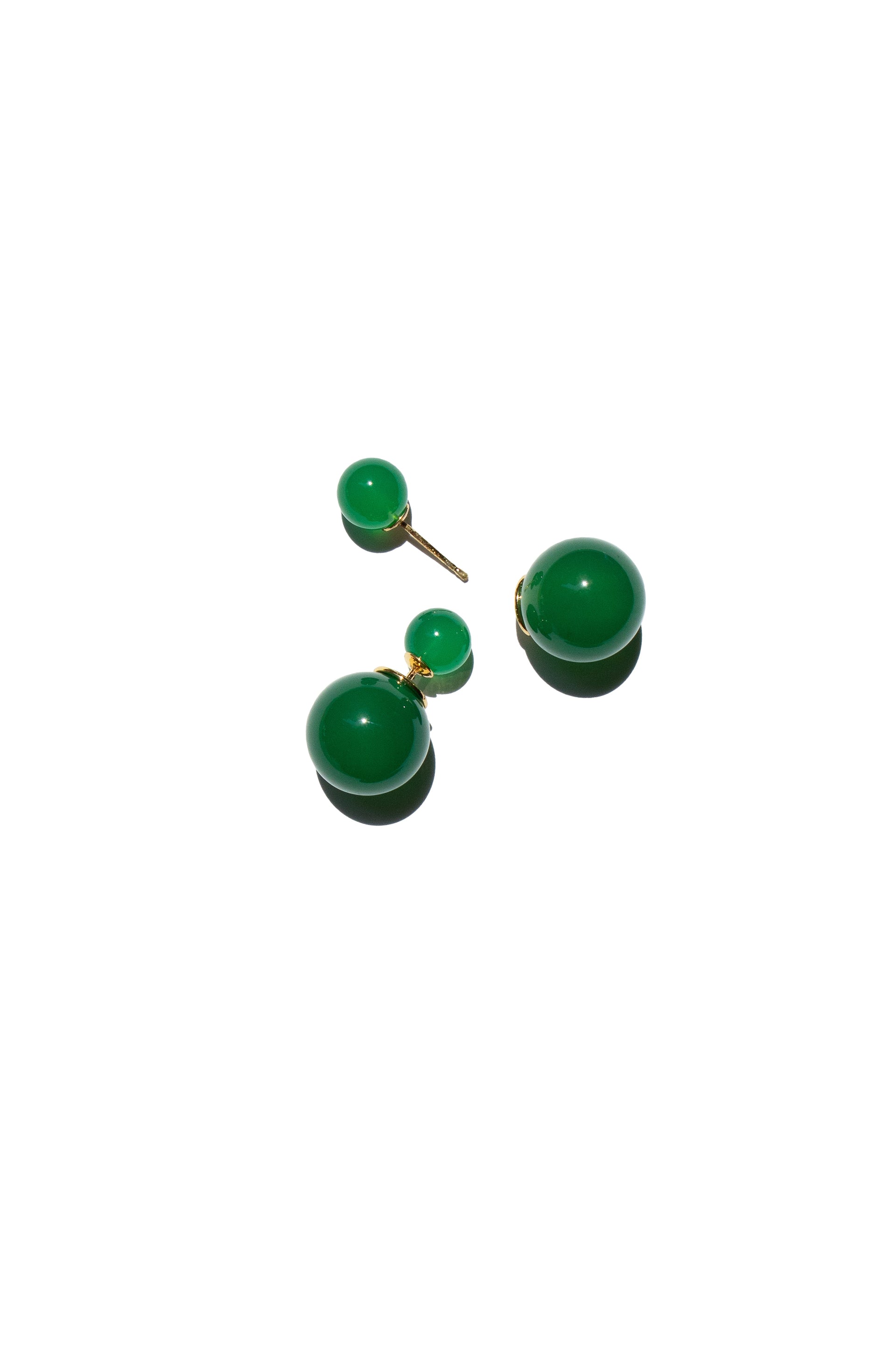 Orbit Duo Double Ended Jade Stone Stud Earrings