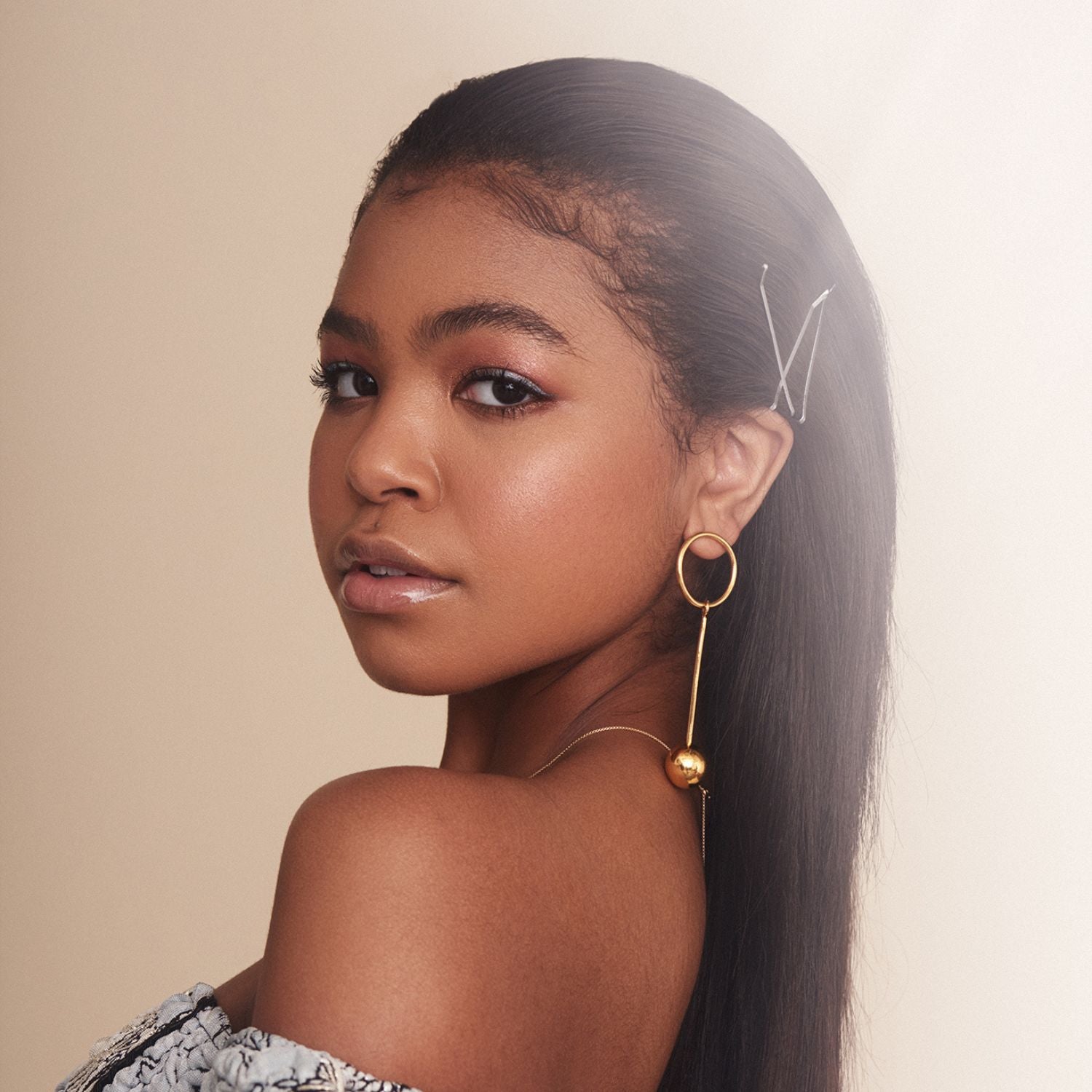 Orbita Pendulum Gold Post Earrings
