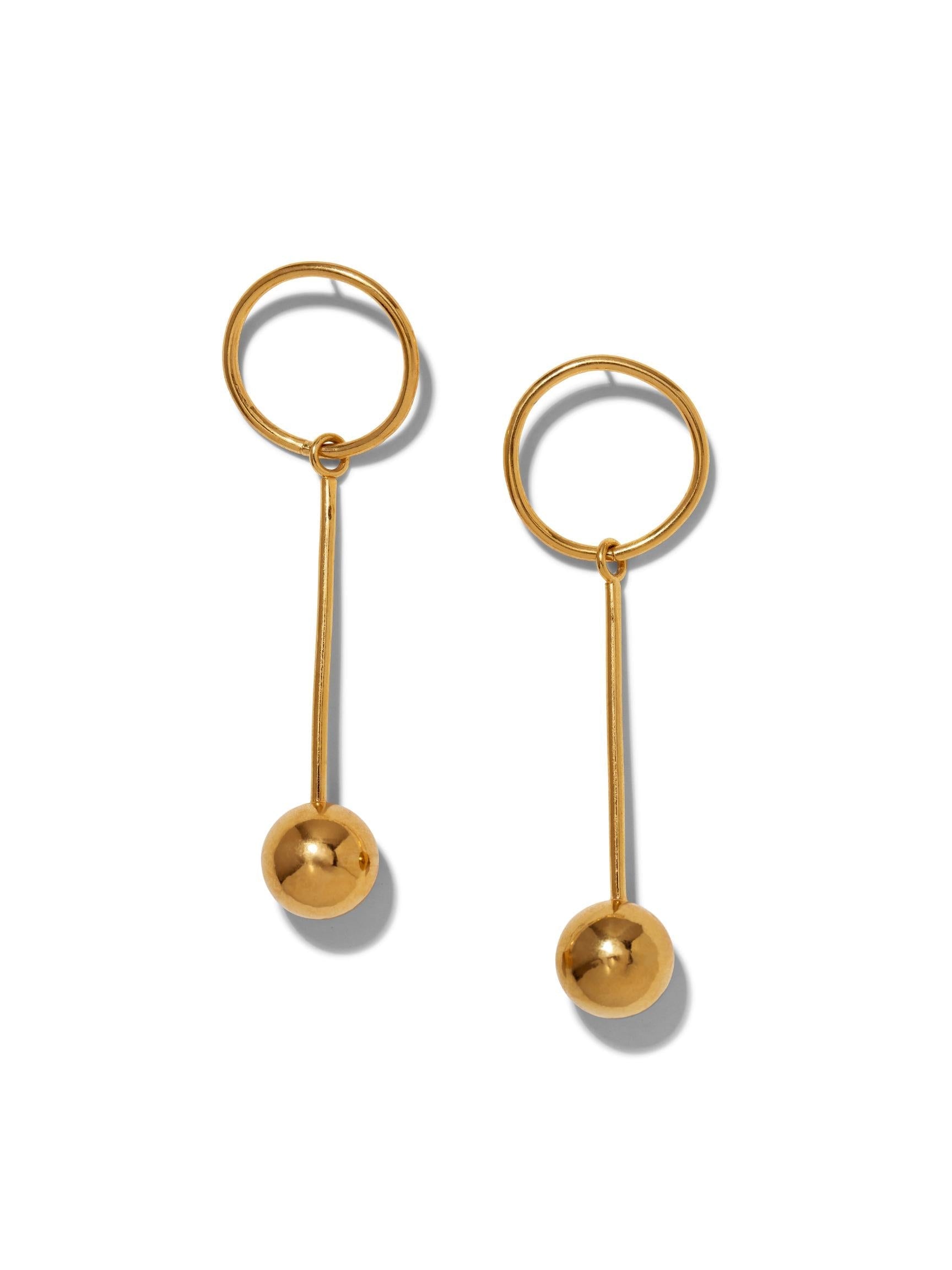 Orbita Pendulum Gold Post Earrings