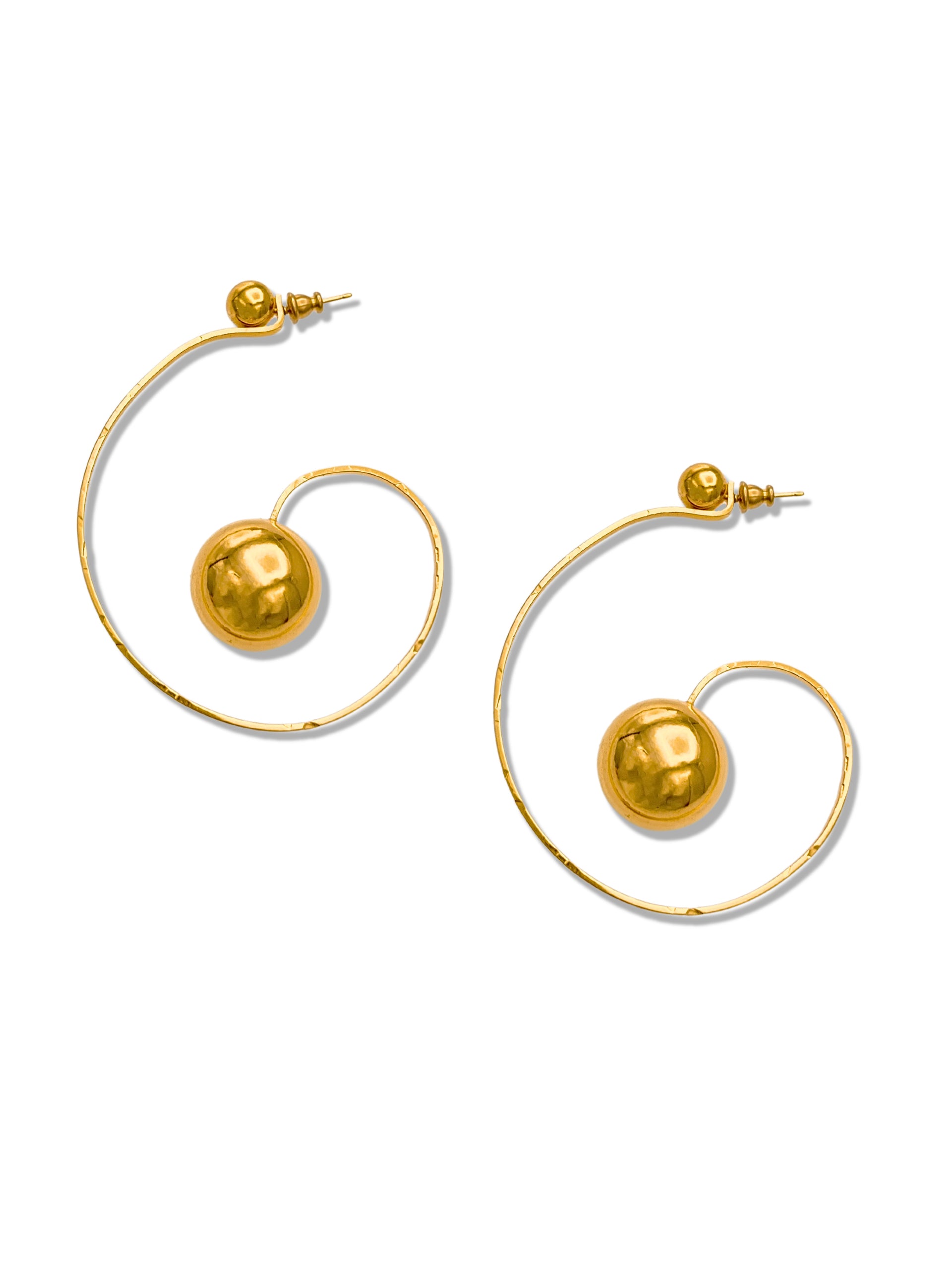 Orbita Swirl Hoop Post Earrings