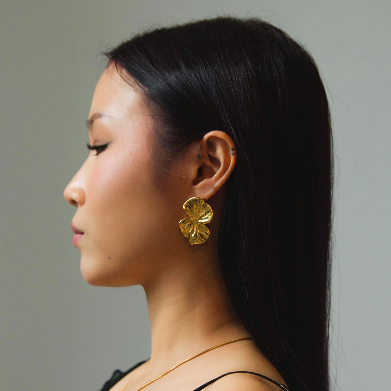 Orchid Earrings In Gold