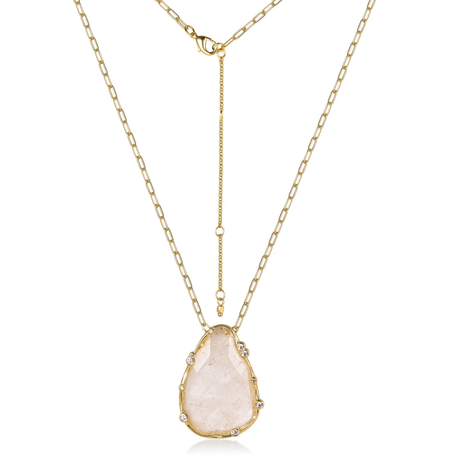 Organic Clear Quartz Teardrop Necklace