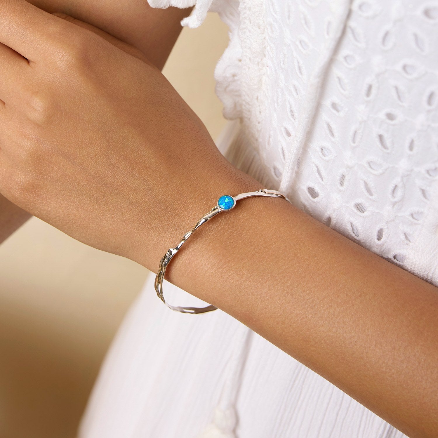 Organic Delicate Opalite Bangle