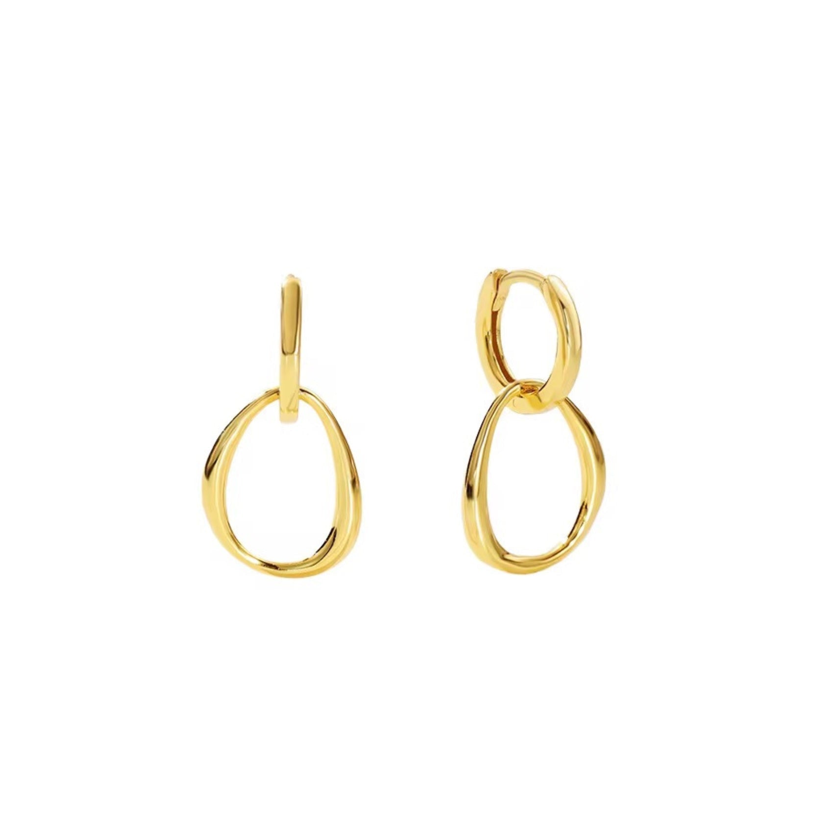 Organic Double Link Earrings