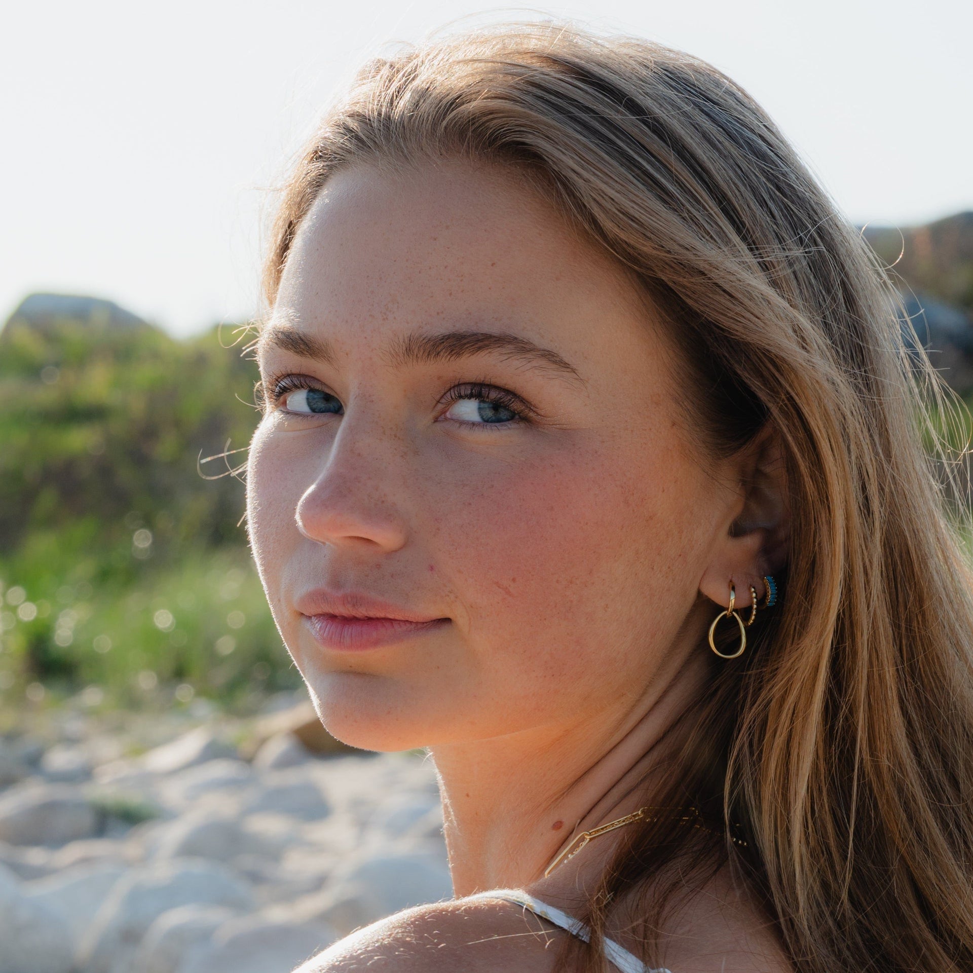 Organic Double Link Earrings