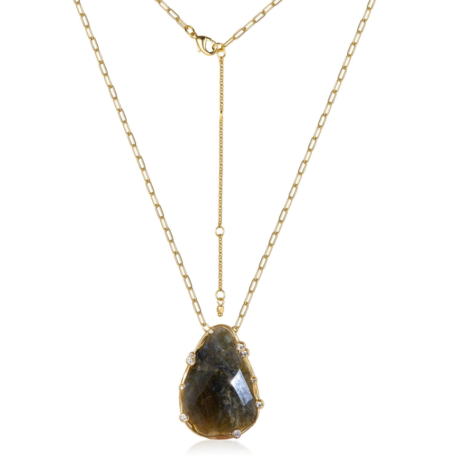 Organic Labradorite Teardrop Necklace