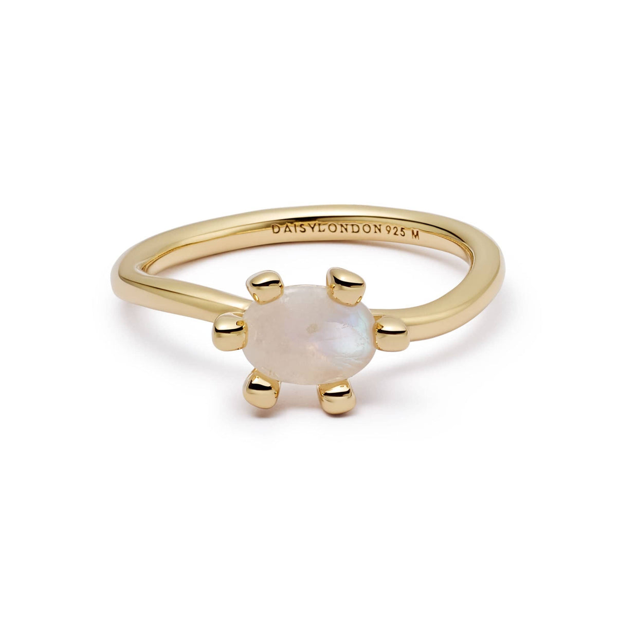 Moonstone Claw Ring 18ct Gold Plate