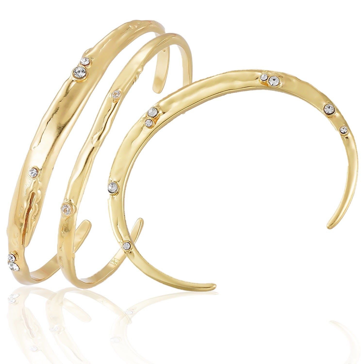 Organic Stacked Bangle Cuff Bracelet Set