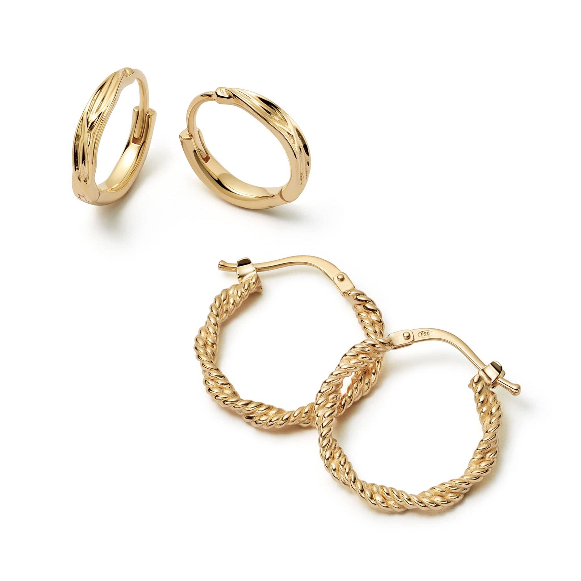 organic-twist-earring-stack-18ct-gold-plated-daisy-london