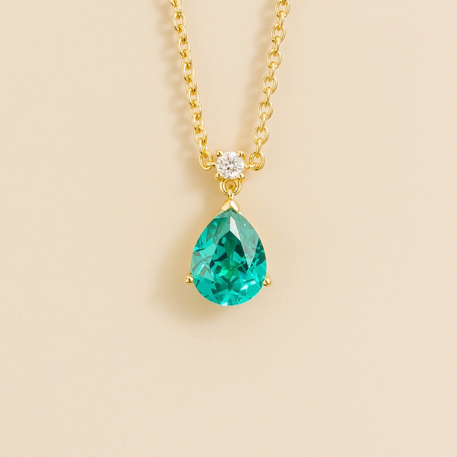 Ori Medium Pendant Necklace In Paraiba Sapphire & Diamond Set In Gold