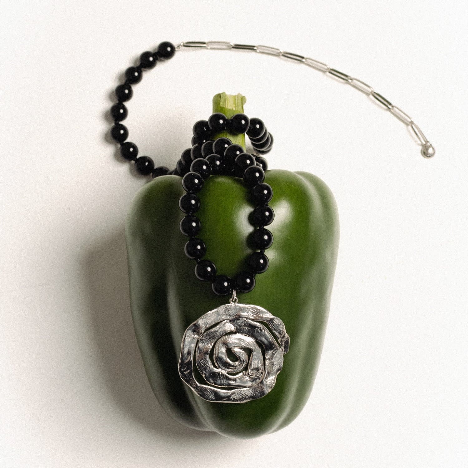 Origin Onyx Necklace Silver