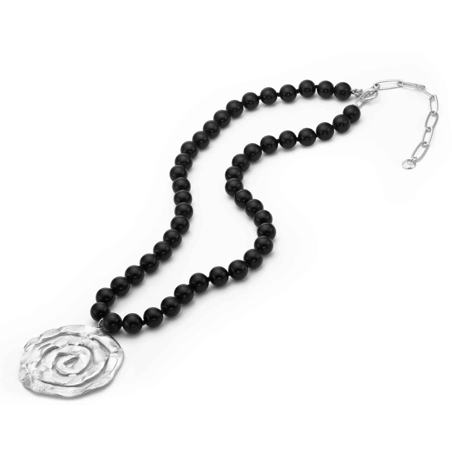 Origin Onyx Necklace Silver
