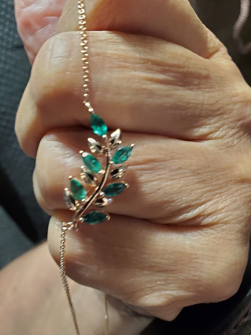 Marquise Ruby Olive Branch Pendant