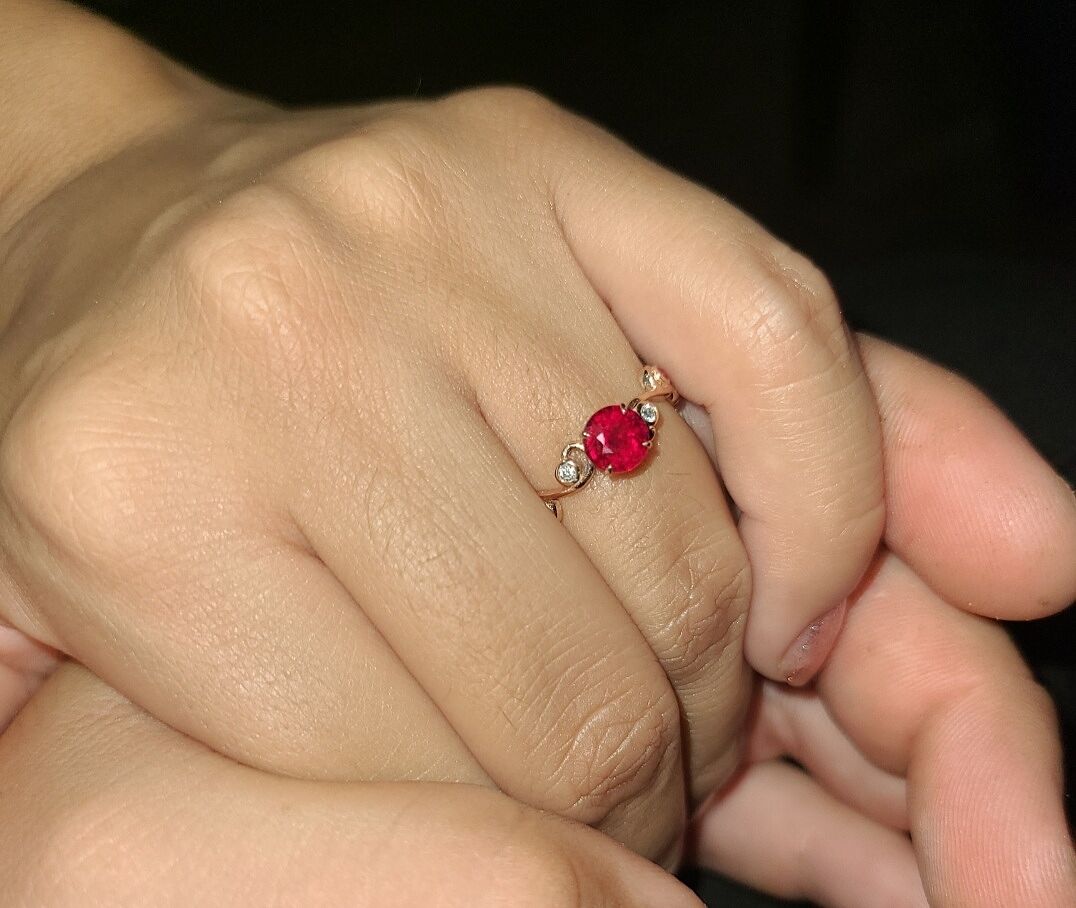 Blue Sapphire and Diamond Ivy Scroll Engagement Ring