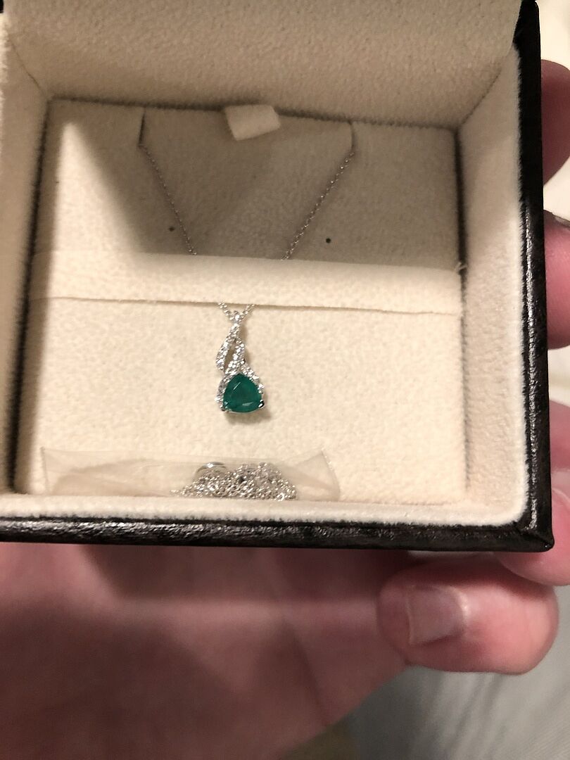 Trillion Aquamarine Solitaire Pendant with Diamond Swirl