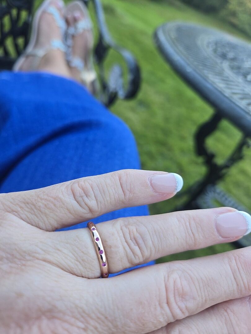 Gypsy-Set Round Ruby Eternity Ring