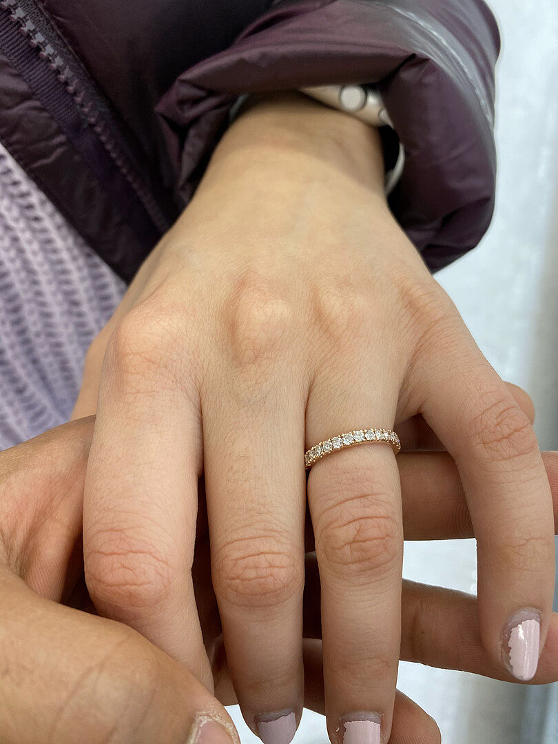 U-Pave Set Diamond Half Eternity Wedding Ring