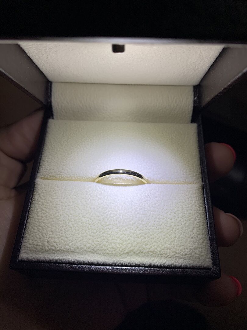 High Polished Plain Dome Wedding Band for Her