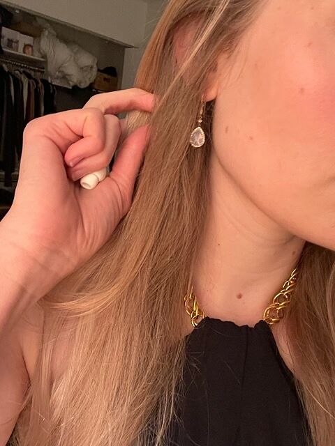 Pear-Shaped Swiss Blue Topaz Drop Earrings with Diamond Halo