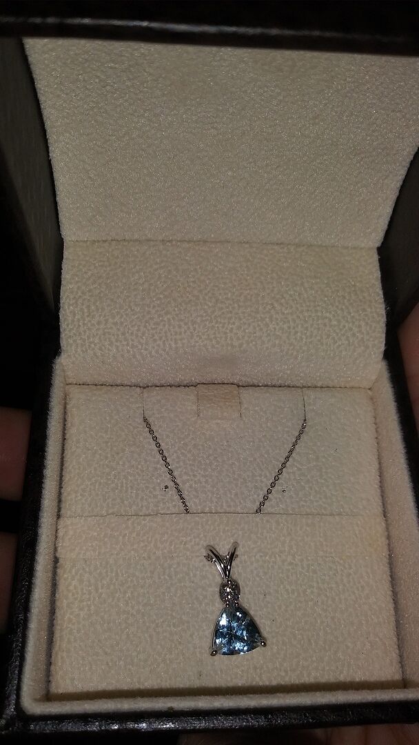 Trillion Amethyst Solitaire Pendant with Diamond