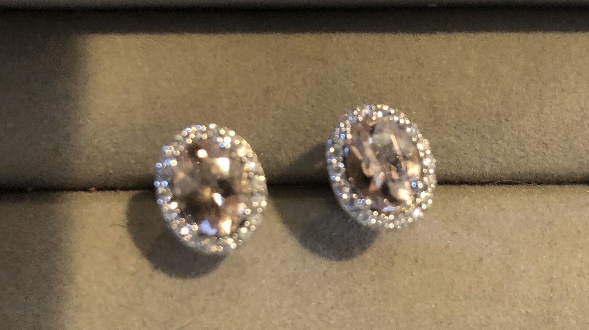 Prong-Set Oval Aquamarine Stud Earrings with Diamond Halo