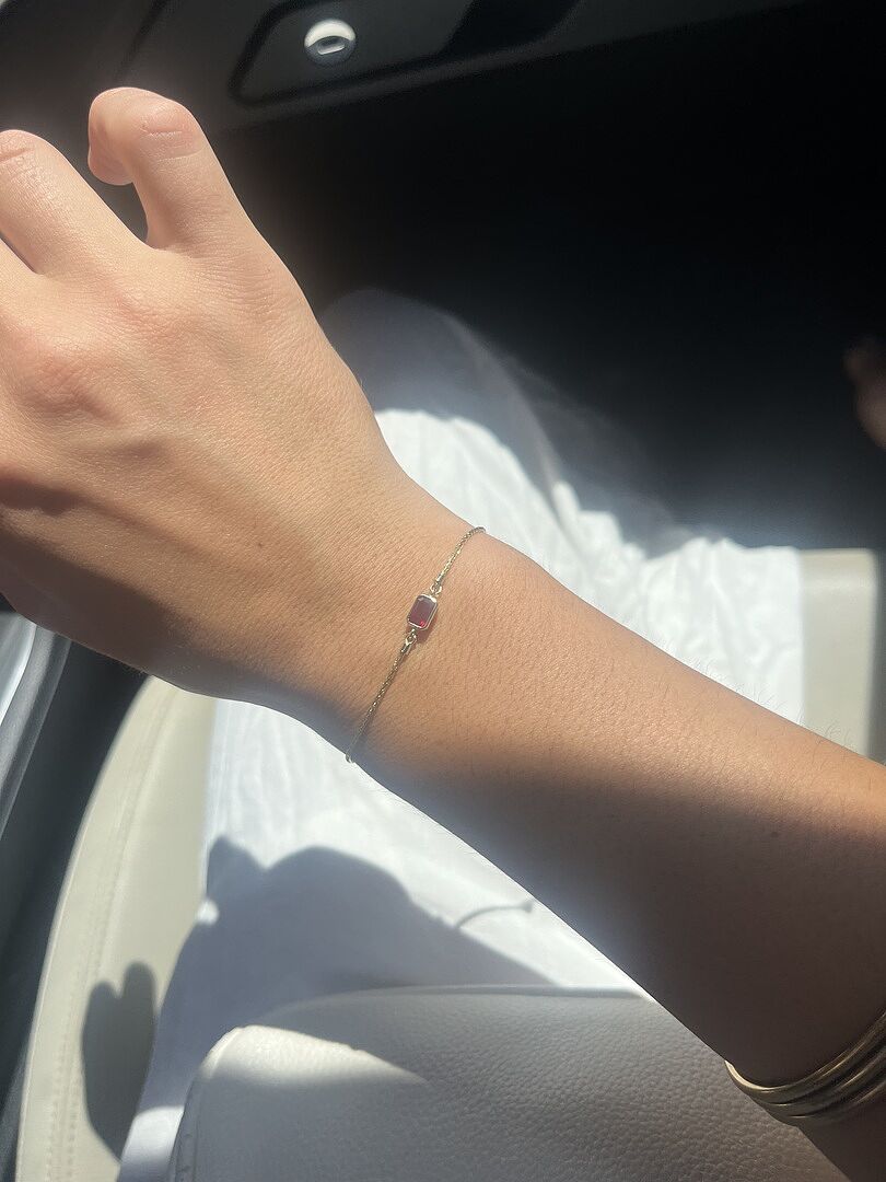 Horizontally Set Emerald-Cut Amethyst Bolo Bracelet